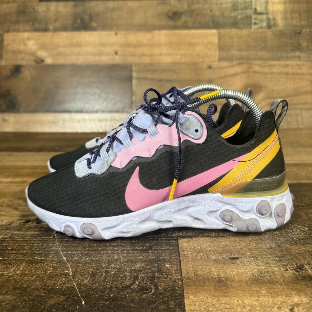 Nike React Element 55 PRM Black Magic Flamingo CI9593-001 Men's Shoe Size 7.5 - Picture 3 of 8